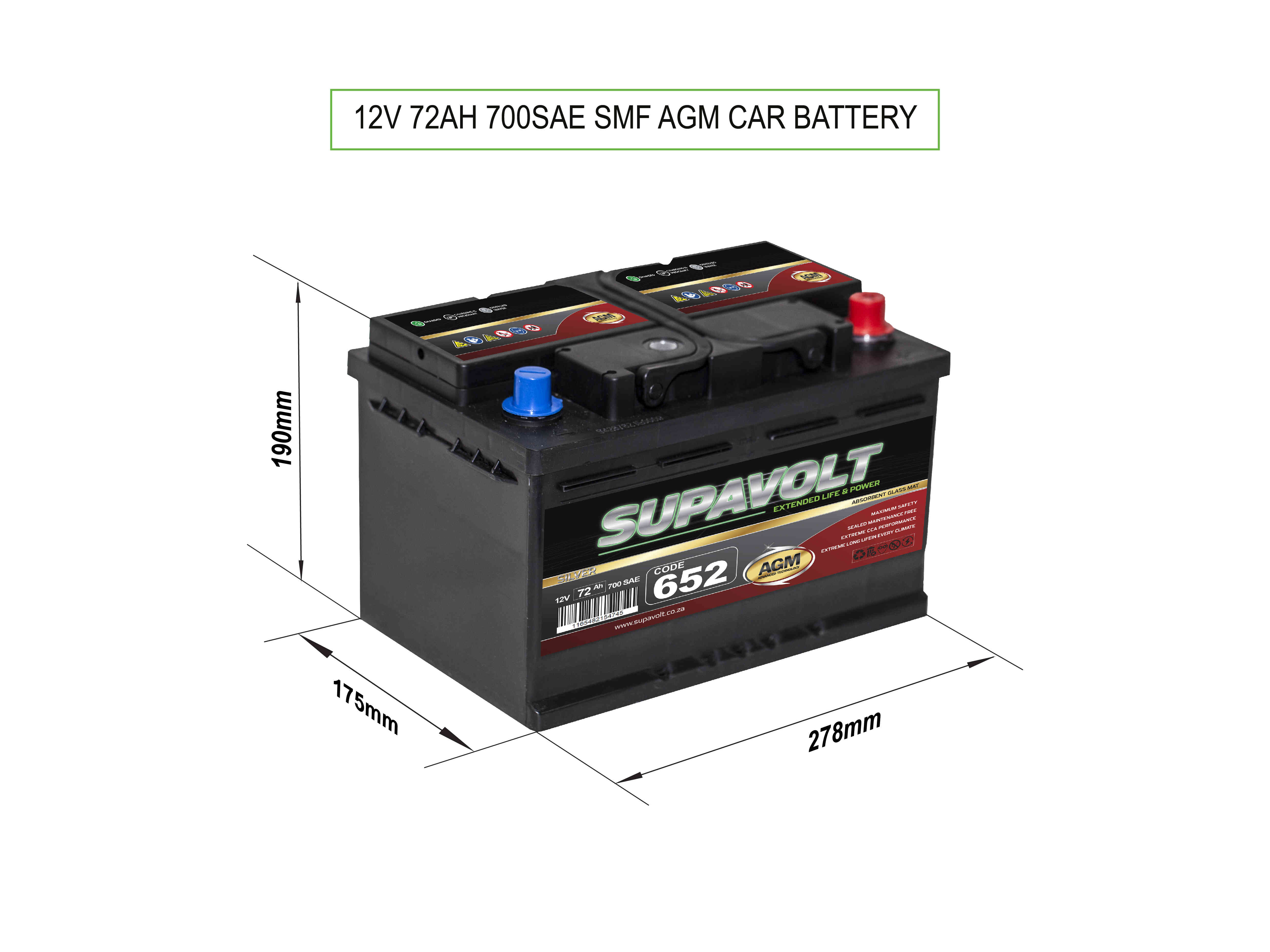 AGM Car AGM Car Batteries SV652AGM title=