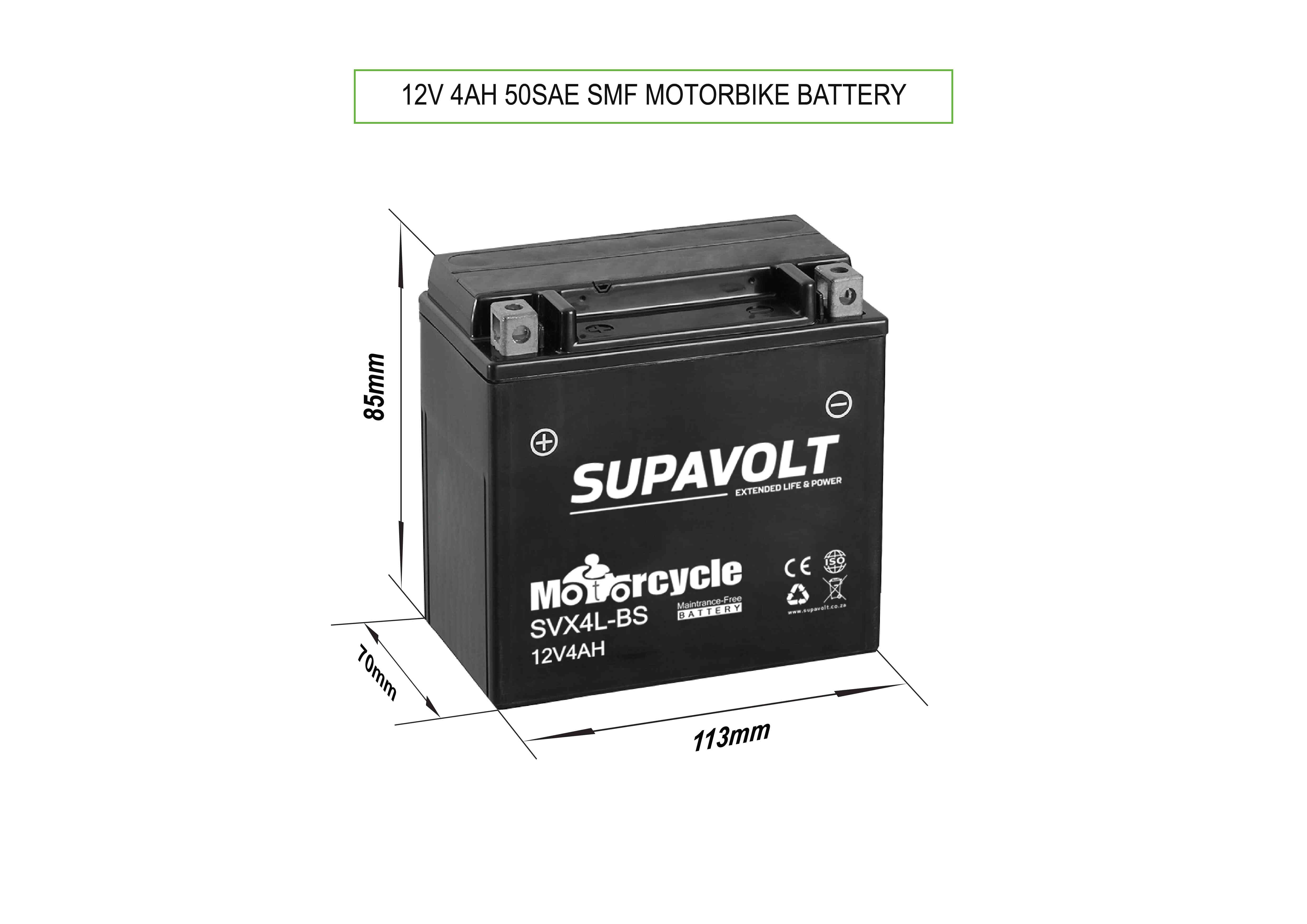 Motorcycle Motorcycle Batteries SVX4L-BS title=