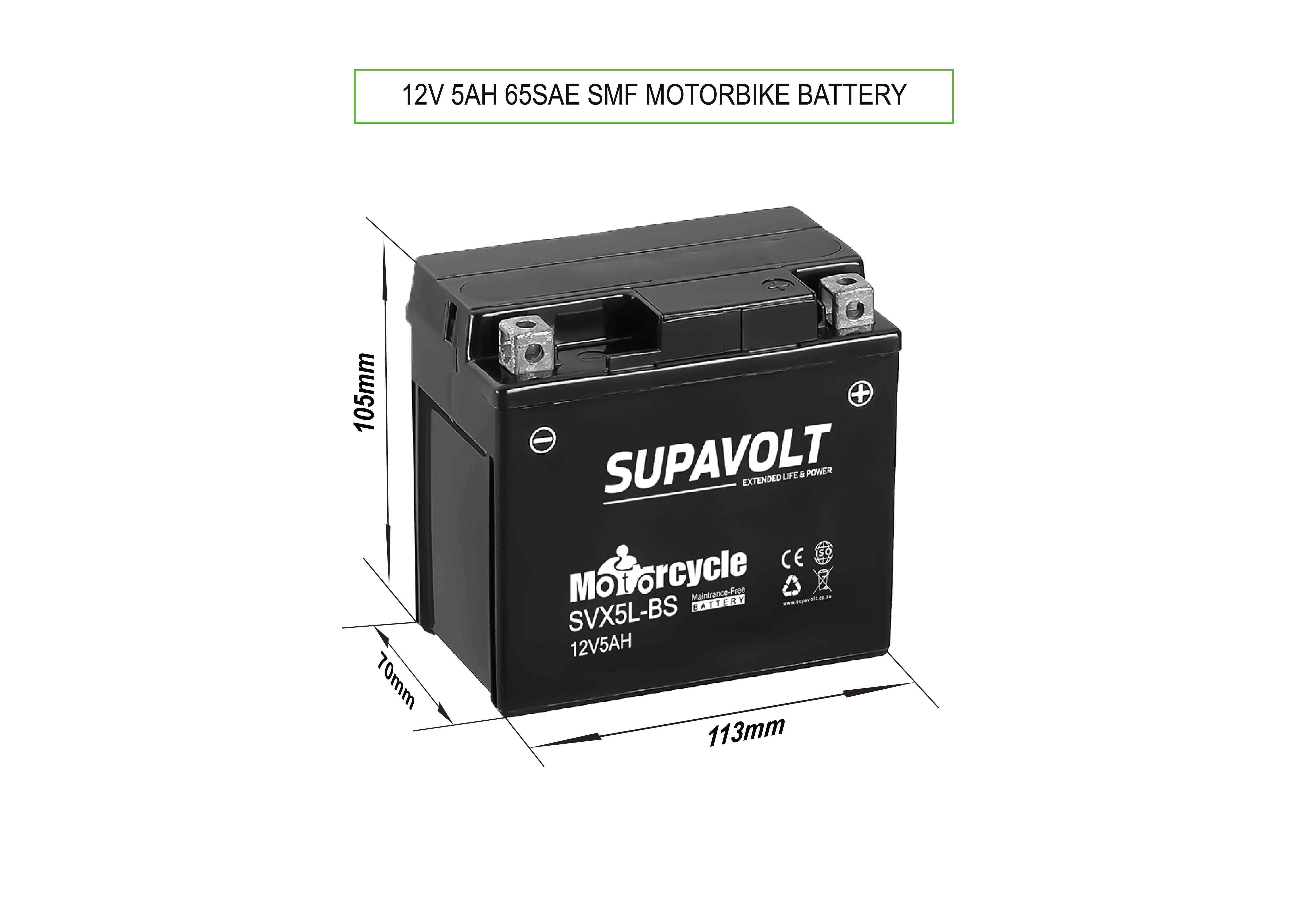 Motorcycle Motorcycle Batteries SVX5L-BS title=