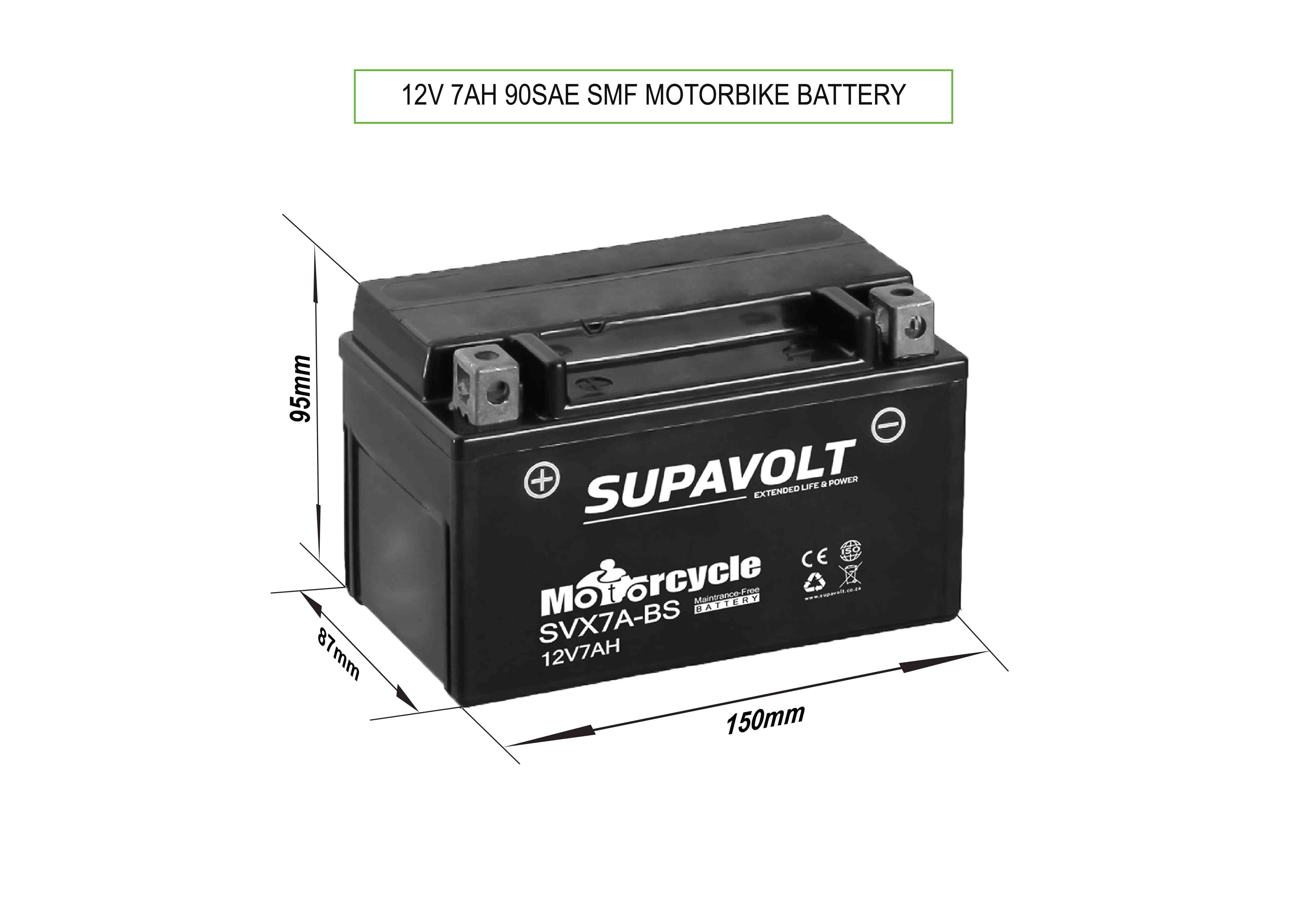 Motorcycle Motorcycle Batteries SVX7A-BS title=