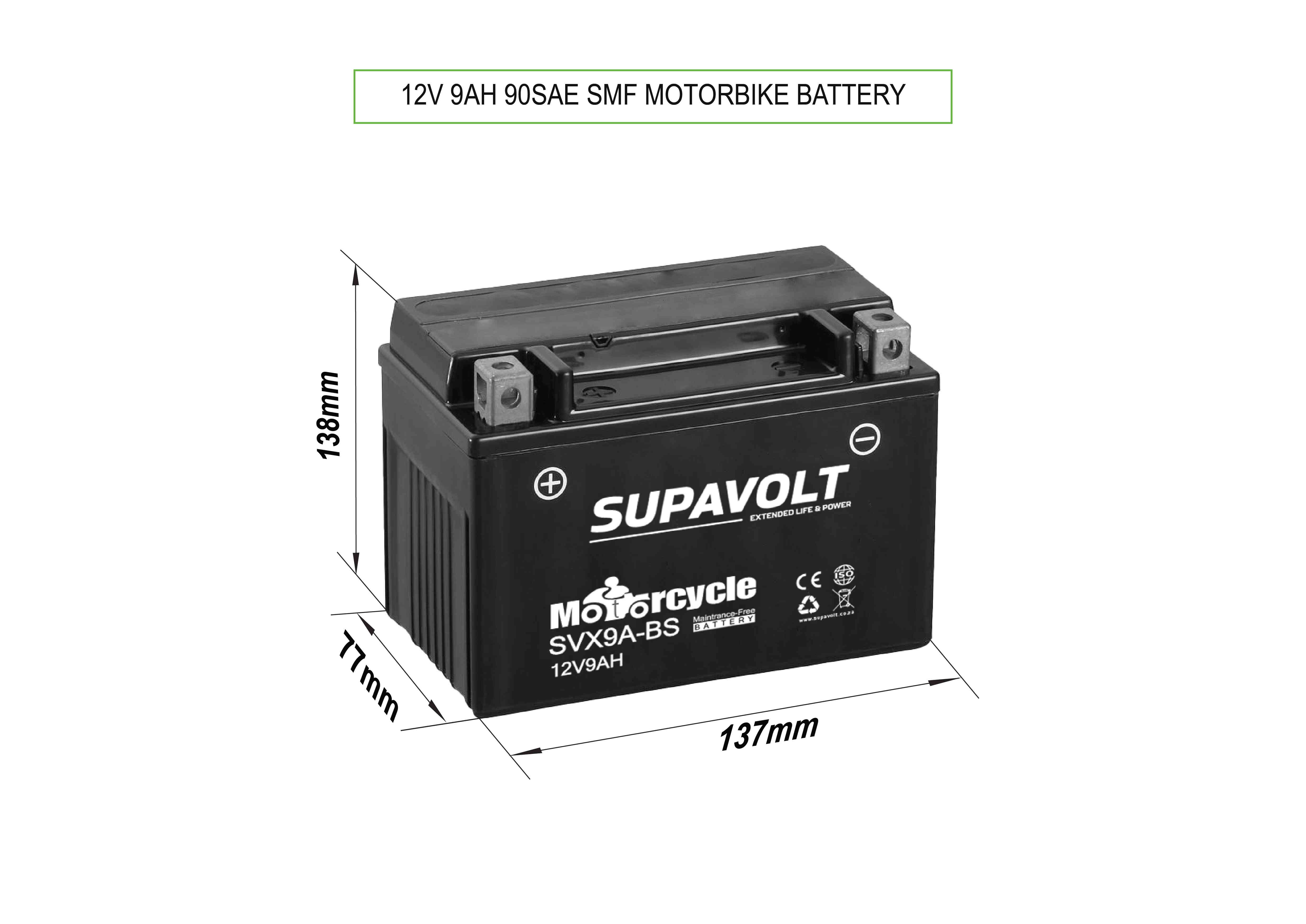 Motorcycle Motorcycle Batteries SVX9A-BS title=